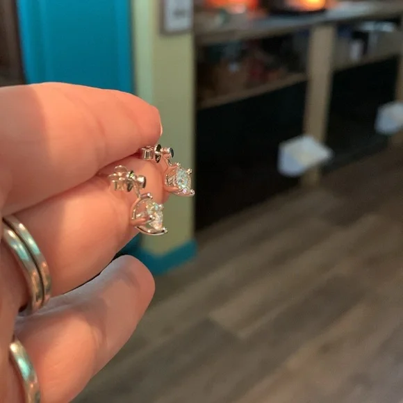 2 ctw Moissanite dangle earrings - Picture 6 of 6